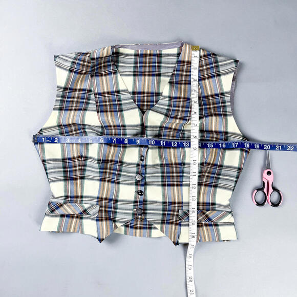 Vintage 1950's Plaid Button-Up Women's Vest - Picture 7 of 7